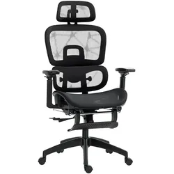 BÜROSTUHL Schreibtischstuhl mit Armlehne, Kopfstütze, Lendenwirbelstütze