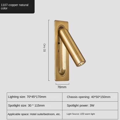 Friendly Fresh Finds USB Charging LED Wall Lamp For Bedroom Reading And Hotel Headboard Lighting 1107 coppery warm Light 3w