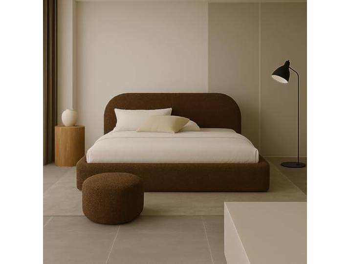 Sofello Moon Polsterbett mit Lattenrost aus Holz mit AUFHEBEN 90x200 120x200 140x200 160x200 180x200 200x200 (Quelle 26 - braun, 160x200)