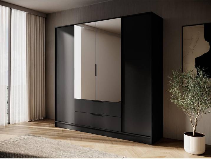 Compleo Drehtürenschrank mit 2 Schubladen KALS Designer Schrank geräumig
