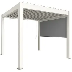 Biohort Sonnenschutzrollo elektrisch für Pergola für 4 m Seite weiß