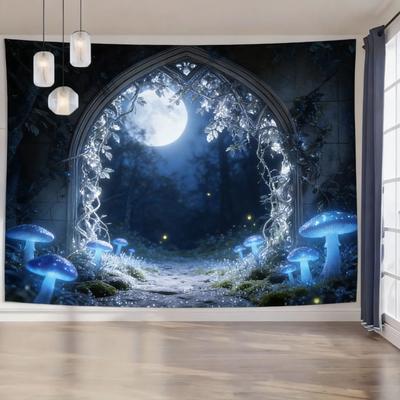 Uplift Treasures Gothic Window Landscape Wall Tapestry 7 180x320cm71x126in