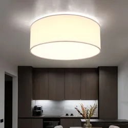 LED Decken Leuchte Textil Lampe weiß Wohn Zimmer Beleuchtung Flur Strahler rund