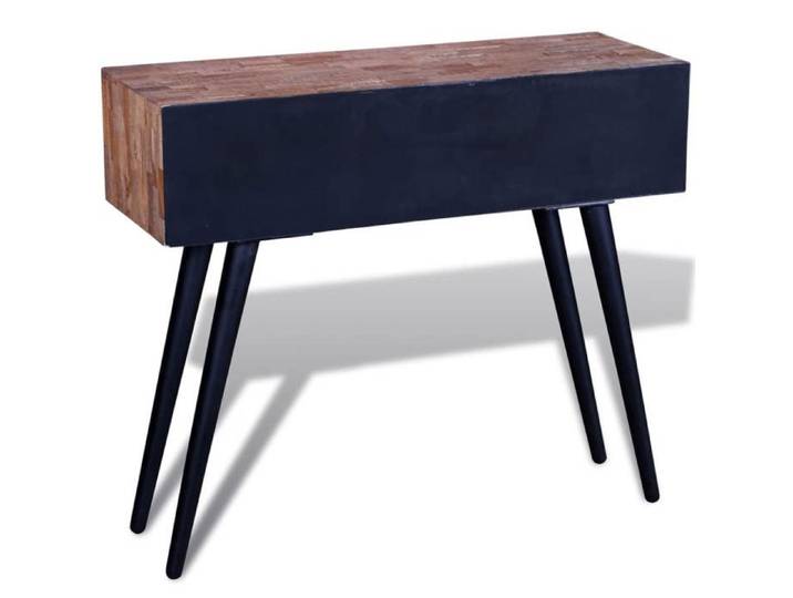Table console en teck recyclé - WIENS - 87x31x75 cm - 3 tiroirs - Bois de teck recyclé - Fait main - Style vintage