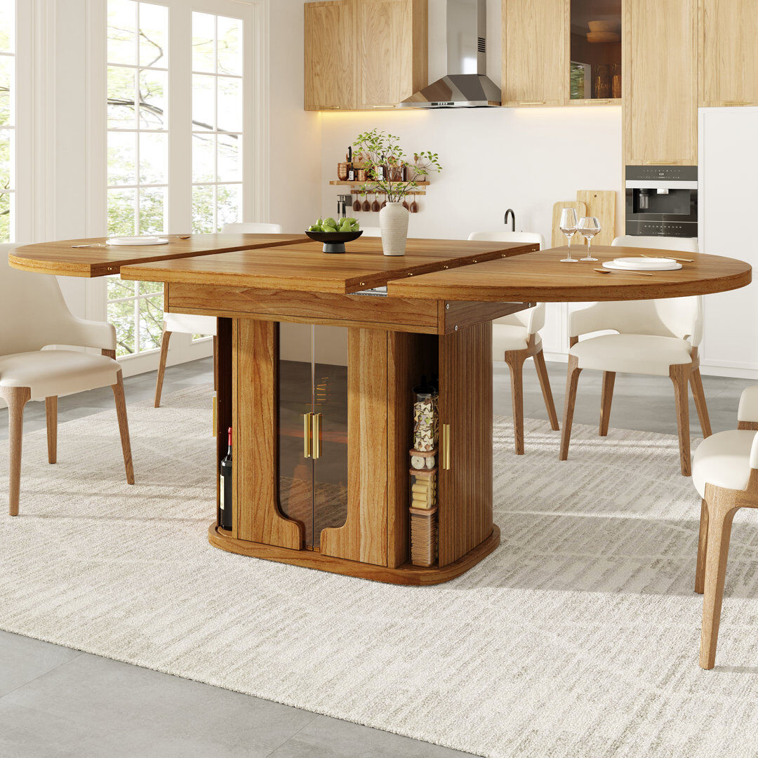 George Oliver Extendable Oval Dining Table Natural
