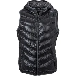 James & Nicholson Leichter Damen Daunen Kapuzen Bodywarmer JN1061 black/grey XL