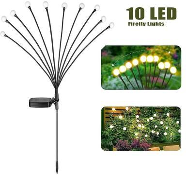 Uplifted Finds Solar Powered Garden Firefly Lights 10 Leds