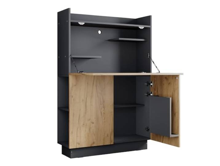 Vicco Sekretär Alena , Anthrazit/Goldkraft Eiche 85 x 28.6 cm zur Wandmontage geeignet für platzsparende Nutzung