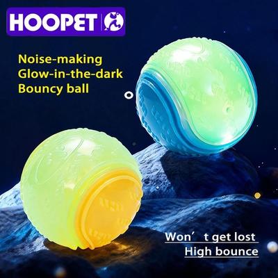 Uplift Picks HOOPET Glow Dog Fetch Ball Durable Rubber Interactive Toy For Active Dogs g