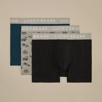 Lucky Brand 3 Pack Stretch Boxer Briefs - Men's Accessories Underwear Boxers Briefs, Size XL