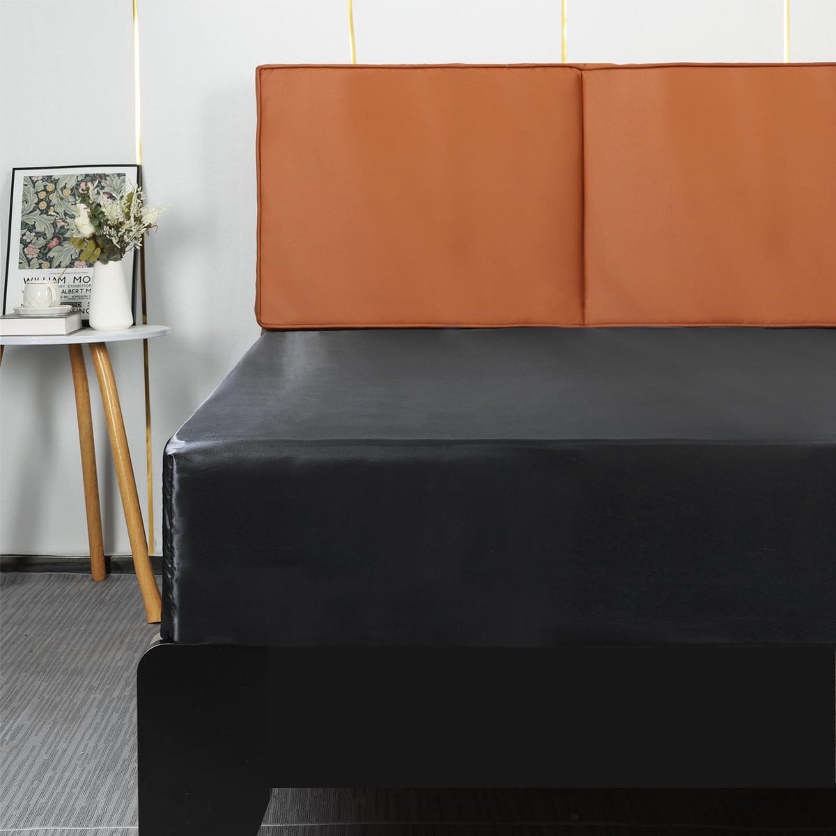 Omgoods Luxe Satin Hoeslaken - Zwart