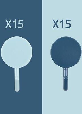 Snug & Styled Adhesive Wall Hooks Decorative Self Adhesive Wall Sticker Hooks For Home Organization light Blue+dark Blue