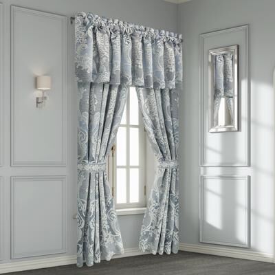 J. Queen New York Queensbury Steel Blue Window Panel Pair