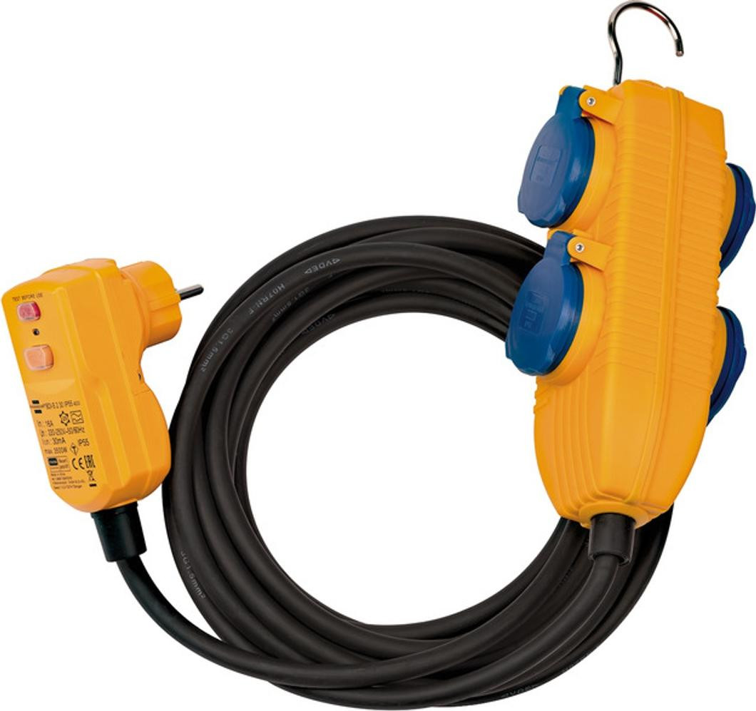 Brennenstuhl Schutzadapterleiding FI IP44 Powerblock 5m