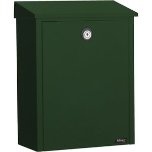 Allux Briefkasten 200, grün, aus Stahl, mit Zylinderschloss, Wandbriefkasten, 39 x 28 cm