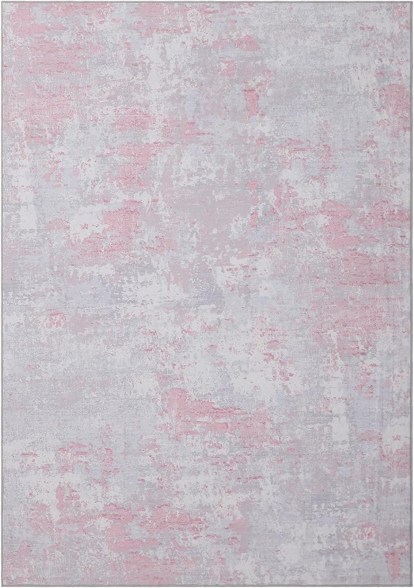 Triumpunpre Modern Vloerkleed met Abstracte Print, Grijsroze, Polyester, Rechthoekig