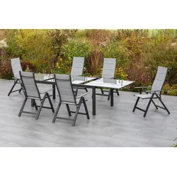 Gartentisch Semi Metall/Glas ausziehbar