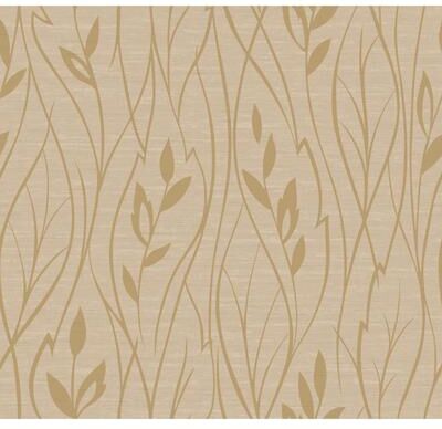 York Wallcoverings Leaf Silhouette Beige Metallic Wallpaper