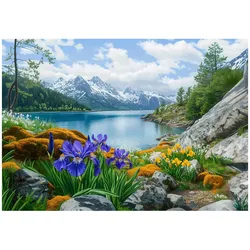 FOTOTAPETE Landschaft Natur Berge Vlies Tapete Wohnzimmer 150x105