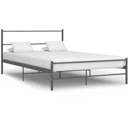 vidaXL Bettgestell Grau Metall 120x200 cm