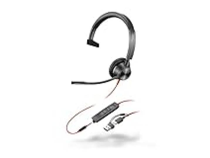 HP Poly Blackwire 3315 - Blackwire 3300 Series - Casque - on-Ear - Filaire - Réduction Active du Bruit - Prise 3,5 mm - USB-C - Noir - Certifié UC