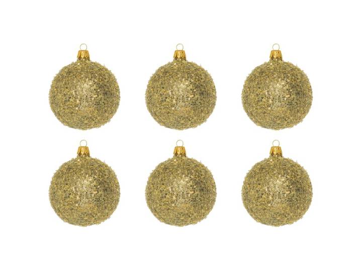 Weihnachtskugel 6er-Set Katrina - Farbe: grau - Material: Glas - 949