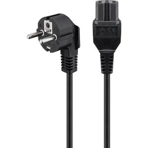 Goobay Netzkabel 93277, 2 m, Schutzkontakt-Stecker / Warmgeräte-Buchse, schwarz