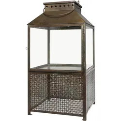 Chic Antique Laterne mit Muster, H63/L34/B34 cm antique messing
