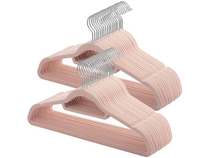 Kleiderbügel, Rosa, Metall, Kunststoff, 42.7x22x0.6 cm, Haken drehbar, rutschfest, Garderobe, Kleiderbügel