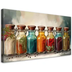 LEINWANDBILD Bunte Gewürze Kräuter 120x60cm