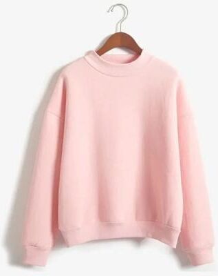 Uplifted Finds Women Korean Style O Neck Knitted Pullover Sweatshirt Thick Loose Fit Candy Color Hoodie 4xl pink