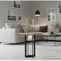 Windlicht Bolton - Elegantes Windlicht aus Eisen, schlichtes & warmes Design für...