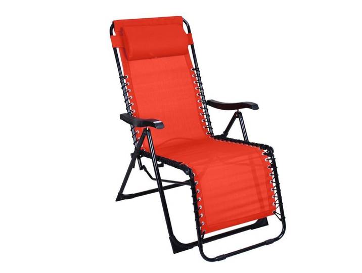 Sunnydays - Chaise longue avec repose-tête Playa - Framboise
