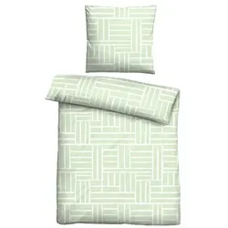 Castell® Bettwäsche Kästchen-Design Baumwoll Seersucker Einzelbett, 2tlg.