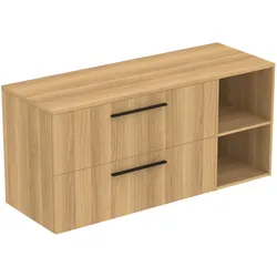 Ideal Standard i.life B 140cm Möbel-Set 2 Auszüge Schwarz Coffee Oak