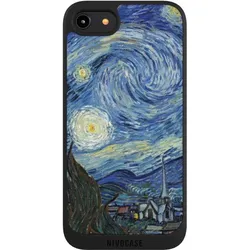Nivocase Handyhülle für Apple iPhone 8 Hülle NIVOpure Case Schwarz Kunst The Starry Night (Apple iPhone 8), Smartphone Hülle, Schwarz
