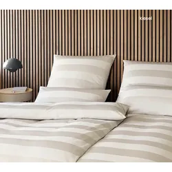 Elegante Bettwäsche En Bloc - 135x200 cm + 40x80 cm	kiesel