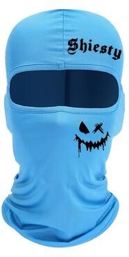 Modern Mode Marketplace Unisex Summer Cool Neck Cover, Smiling Face Print Balaclava Face Mask, Motorcycle Skiing Scarf blue one Size