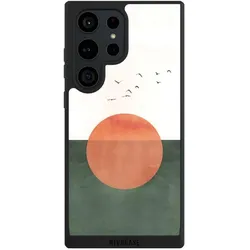 Nivocase Handyhülle für Samsung Galaxy S23 Ultra Hülle NIVOpure Case Schwarz Sonnenschein Sonnenuntergang (Samsung Galaxy S23 Ultra), Smartphone Hülle, Schwarz