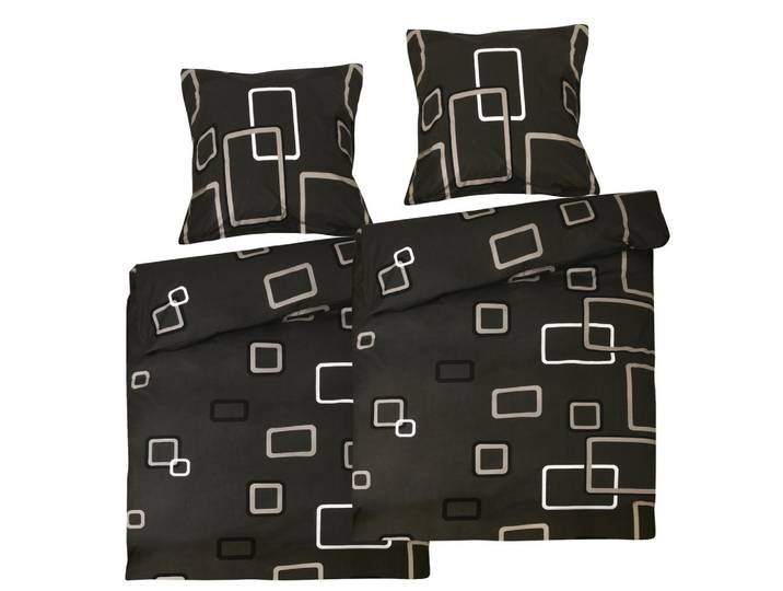 BETTWÄSCHE Noa 155x220cm Anthrazit Ornamente Renforcé (4tlg)