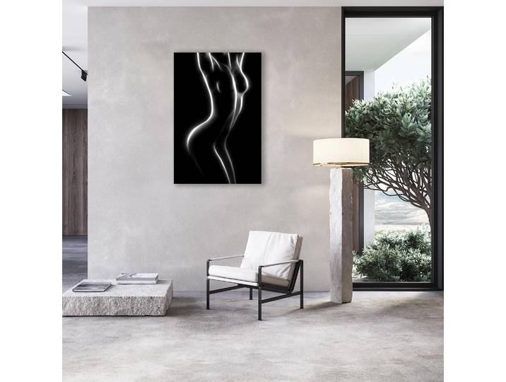 Alu-Dibond-Druck QUEENCE Sexy Silhouette einer Frau , schwarz (farbe bild(er): grau), B:100cm H:150cm, Alu Dibond, Bilder, Alu-Dibond-Druck, Sinnliche Wandbilder in Galeriequalität inkl. Aufhängesystem