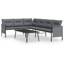vidaXL 2-tlg. Garten-Lounge-Set Anthrazit Stahl