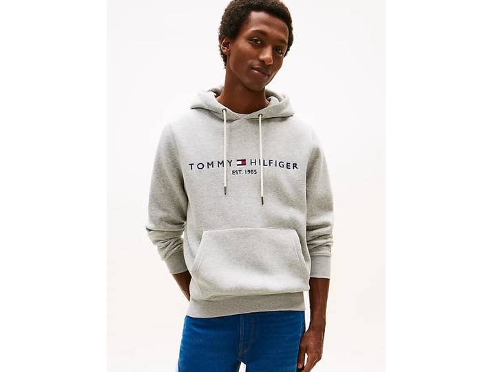 Tommy Hilfiger Core Tommy logo capuchontrui heren S cloud melange