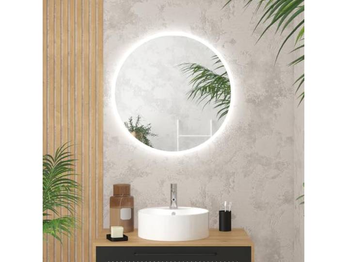 AURLANE Miroir Salle de Bain Rond avec eclairage LED - Diamètre 70cm - GO LED