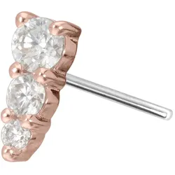 14 Karat Gold Aufsatz mit Titan Push Pin MOISSANIT-EISZAPFEN