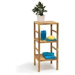 relaxdays Walnuss Badregal 3 Böden 85 x 35,5 x 35,5 cm braun
