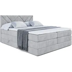 BOXSPRINGBETT BARWA KING - 120x200 - H3/H4 - Hellgrau