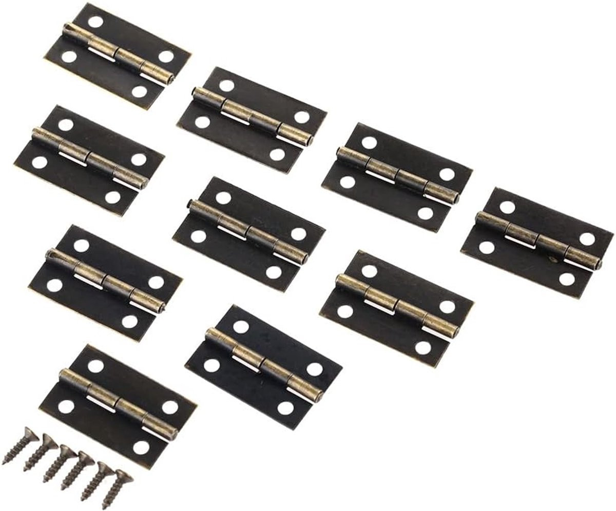 Set van 10 antiek bronzen deurscharnieren voor meubels, 24 x 16 mm