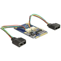 Delock Mini-PCI-Express zu 2x USB Adapter, Kontrollerkarte