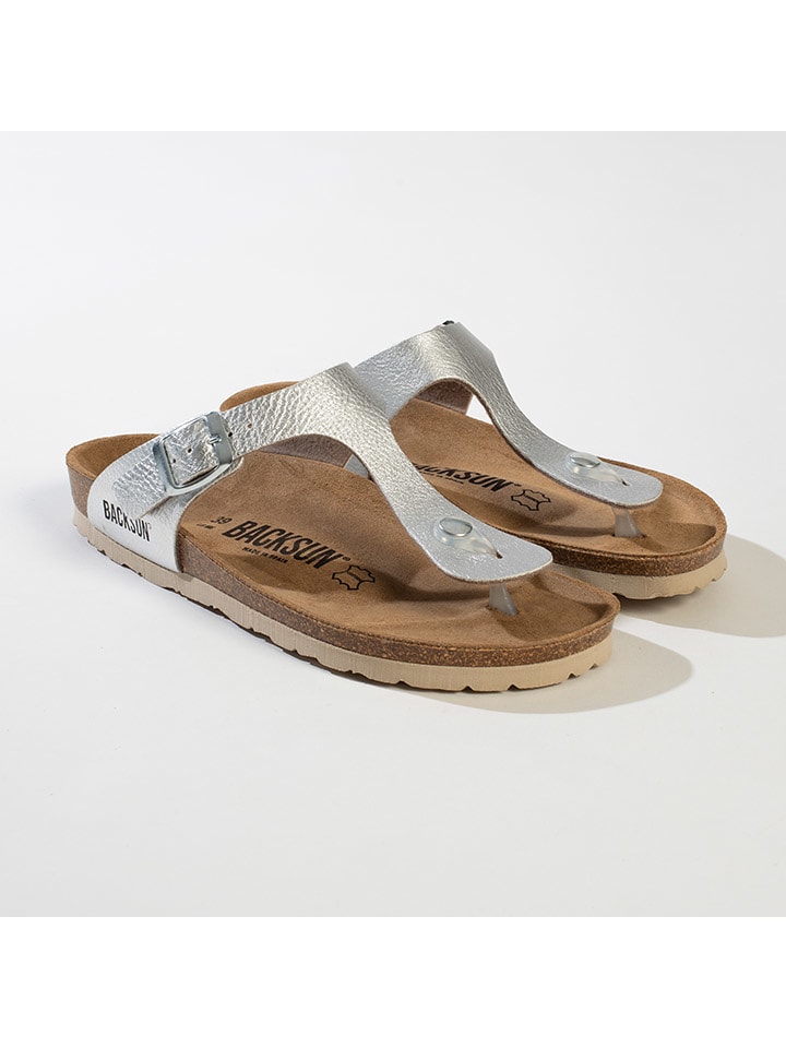 BACKSUN Zehentrenner "Singapore" in Silber - 37